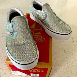 Micro sequin slip on Vans